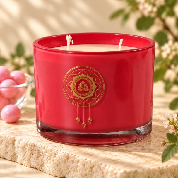 Mahonie Bubblegum Candle, closer view of its original materials and surface details.