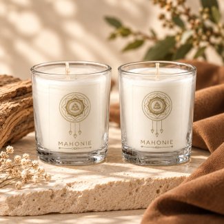 Shot Glass Pair : Musk & Leather Candle 