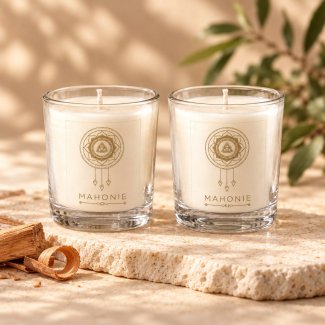 Shot Glass Pair : Sandalwood Candle 