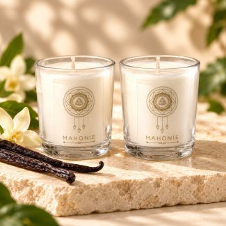 Shot Glass Pair : Vanilla Candle 