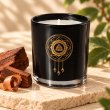 Mahonie Mahogany Scented Candle, closer view of its original materials and surface details.