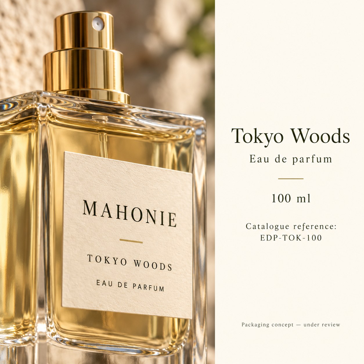 A closer view of Tokyo Woods eau de parfum