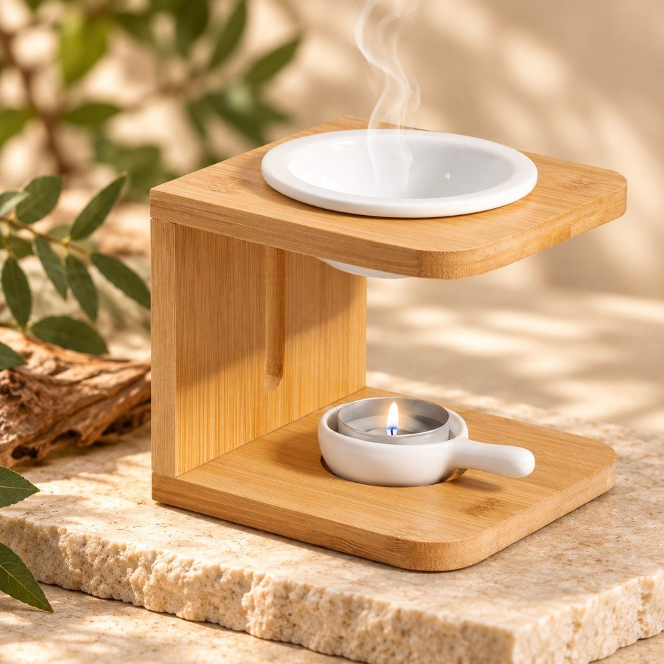 A closer view of Wooden aroma burner