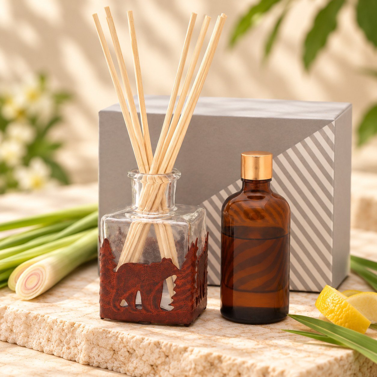 A closer view of L’étoile Lemongrass Diffuser
