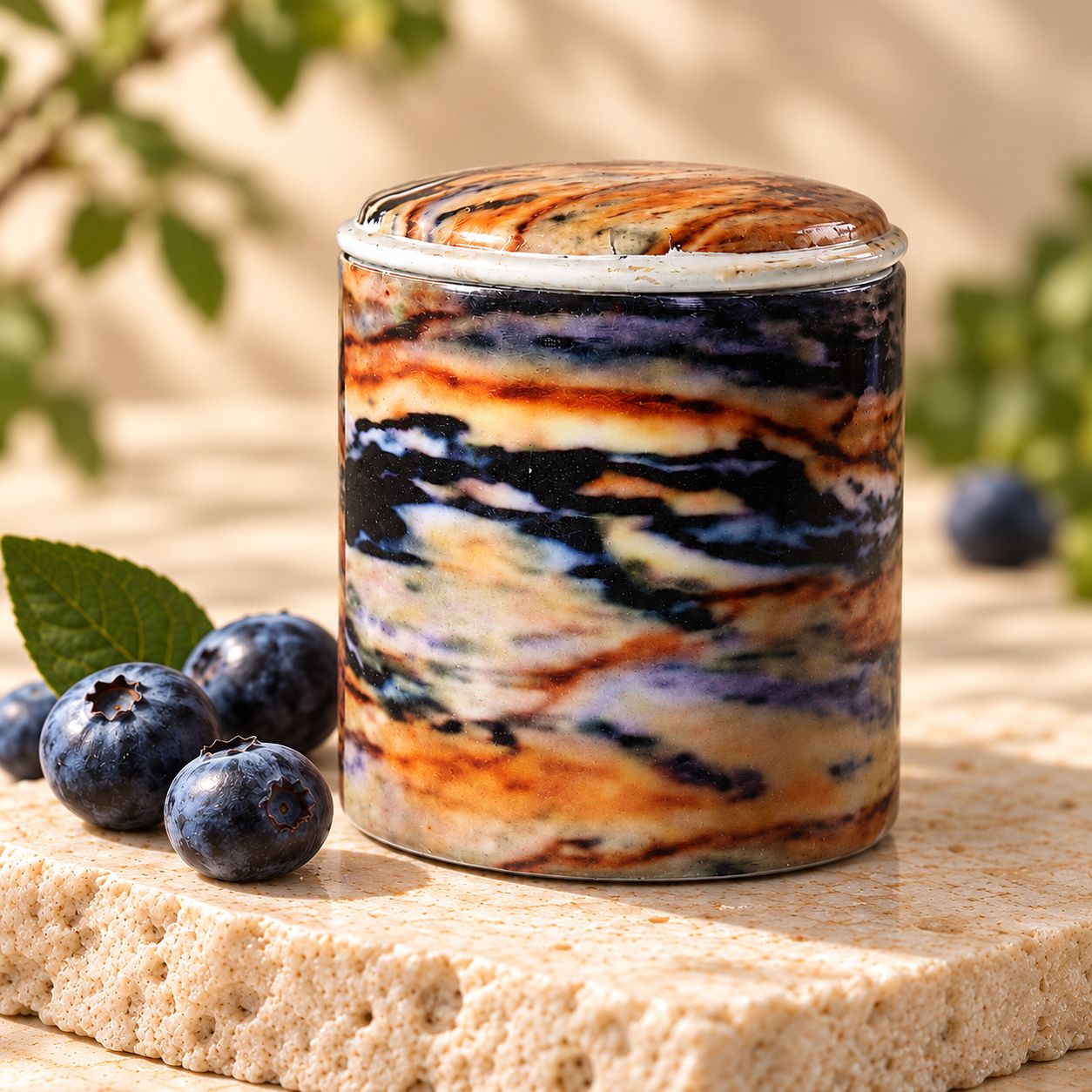 A closer view of Métallique : Blissful Blueberry Candle 