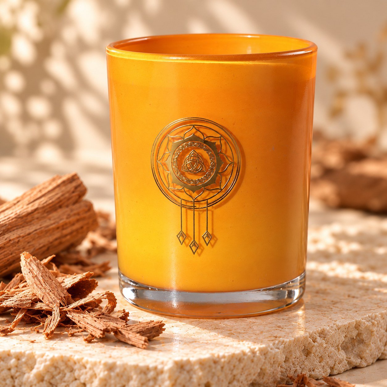 A closer view of Sandalwood Candle