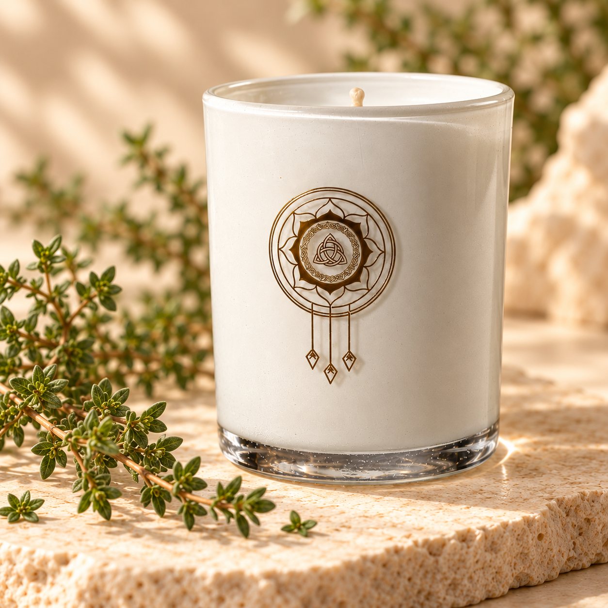 A closer view of Thyme candle