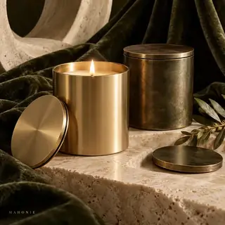 metallique brass bronze candle suite